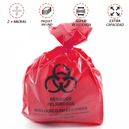 Bolsas Plasticas, bolsas para basura, bolsas rojas, bolsas autoclavable